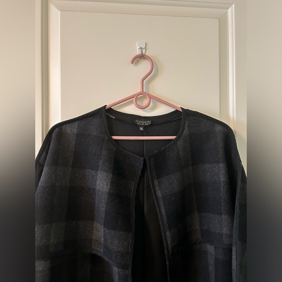 Topshop Wool Checkered Coat (size 8) - Picture 5 of 5